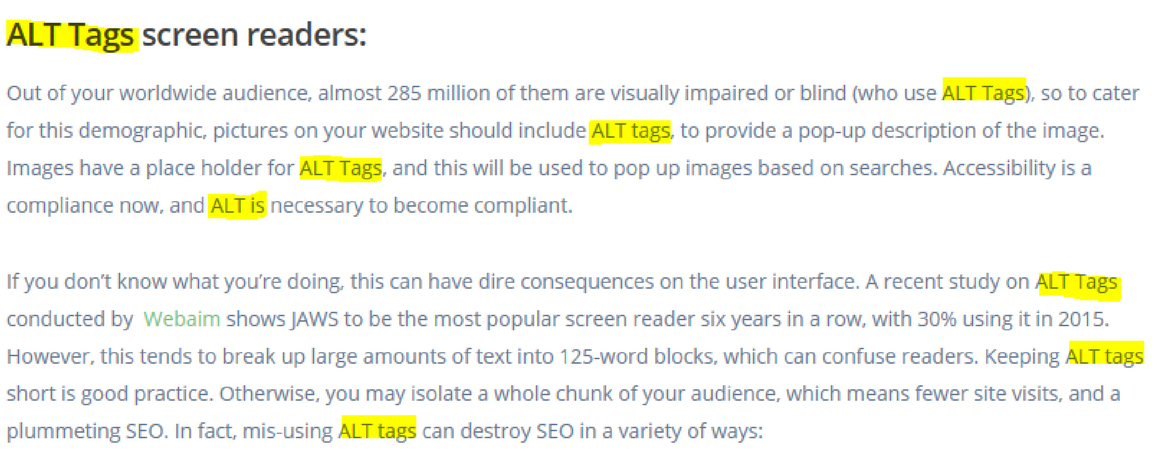  A graphic showing the dangers of keyword stuffing, with a focus on maintaining readability and quality.