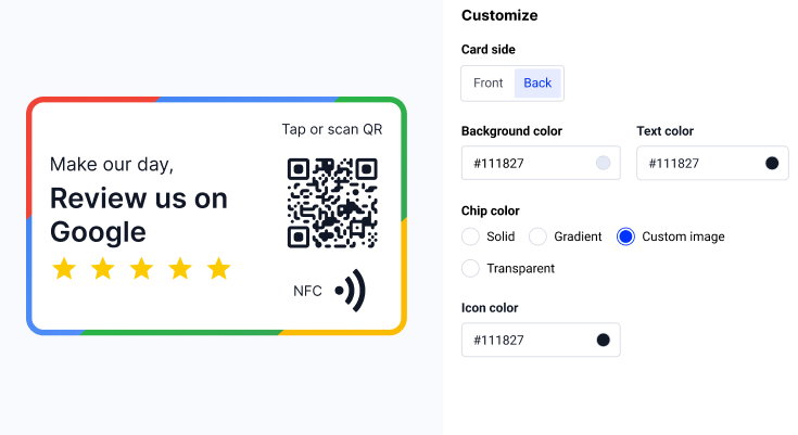 Screenshot showing how to customize your Google Business Review QR Code