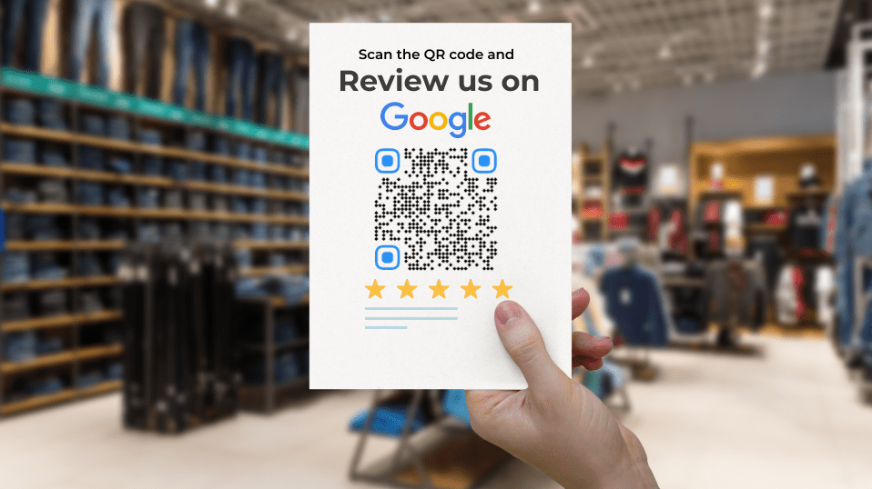 Screenshot showing how to implement in store Review QR Codes for Google Business