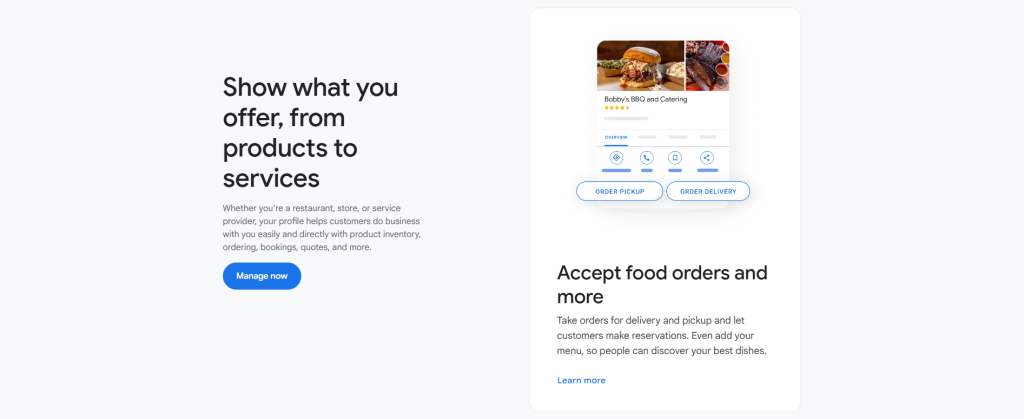 Accept online food delivery and order pickup from google maps in your Google My Business Profile