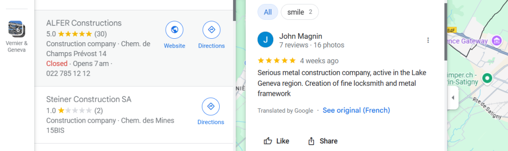 Getting Google Reviews for your construction company to improve local SEO