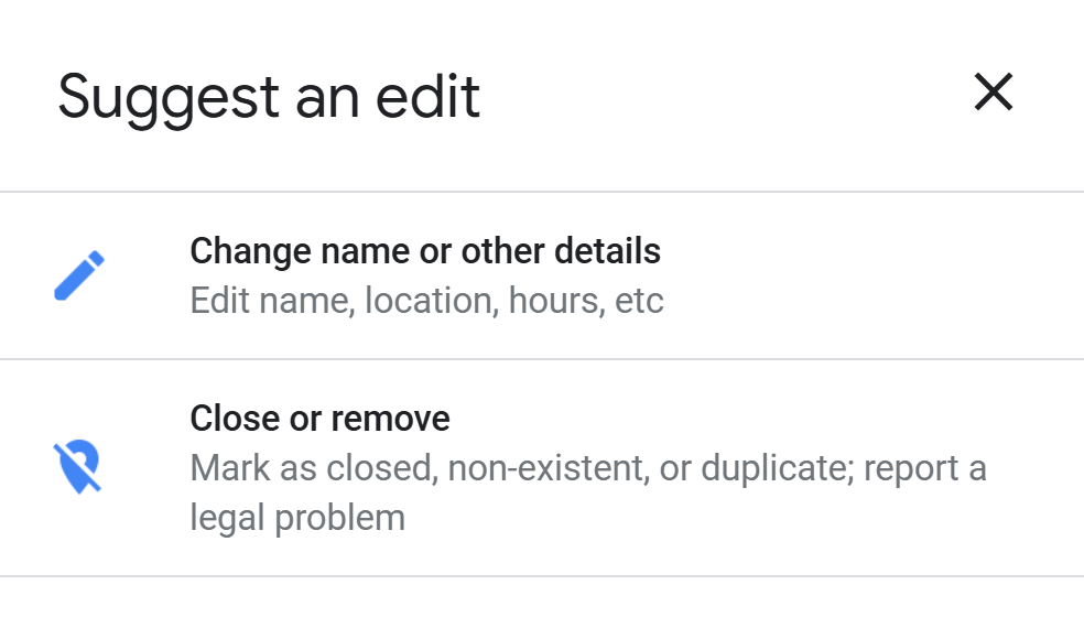 How to suggest an edit on Google Maps to remove a business map listing