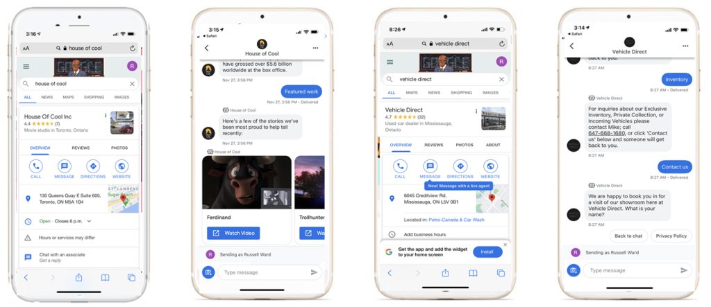 How to use the google my business messaging feature on google maps