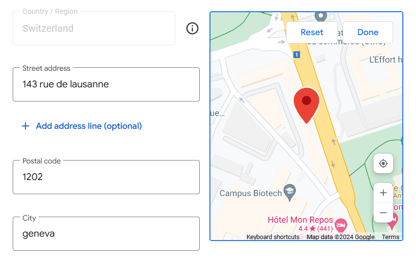 Adjusting the pin when changing your Google Business Profile address location for google maps screenshot demonstration