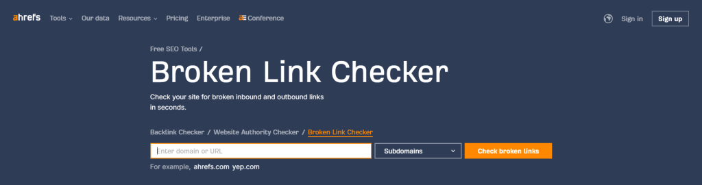 Ahrefs Broken Link Checker Free Online Local SEO Tool