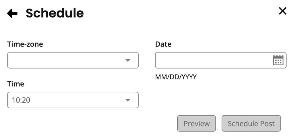 Final step is to set the date and time for the update post your a scheduling for your Google Business Profile