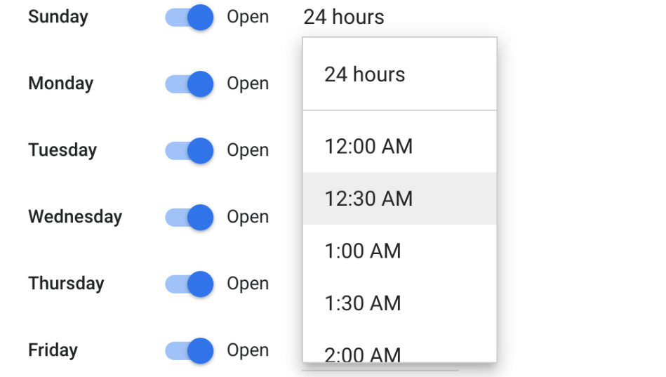 How to set your business as open 24 hours for GBP opening hours on Google Maps