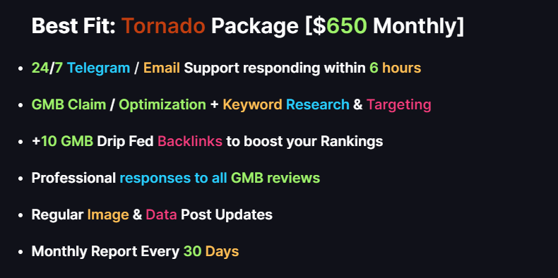 Our recommended monthly local SEO package tailored to your local business from affordable Local SEO services