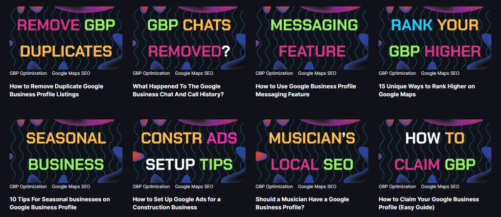 Vortex Ranker's blog resources section to learn more about how to do GBP Local SEO For Free with out extensive guides and articles