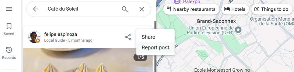 How to delete a photo or video that a customer posted on Google Business Profile and how to remove photo or video from Google Maps Screenshot Example